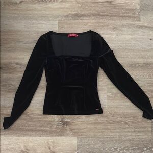 Elegant Black Velvet Women's Top
